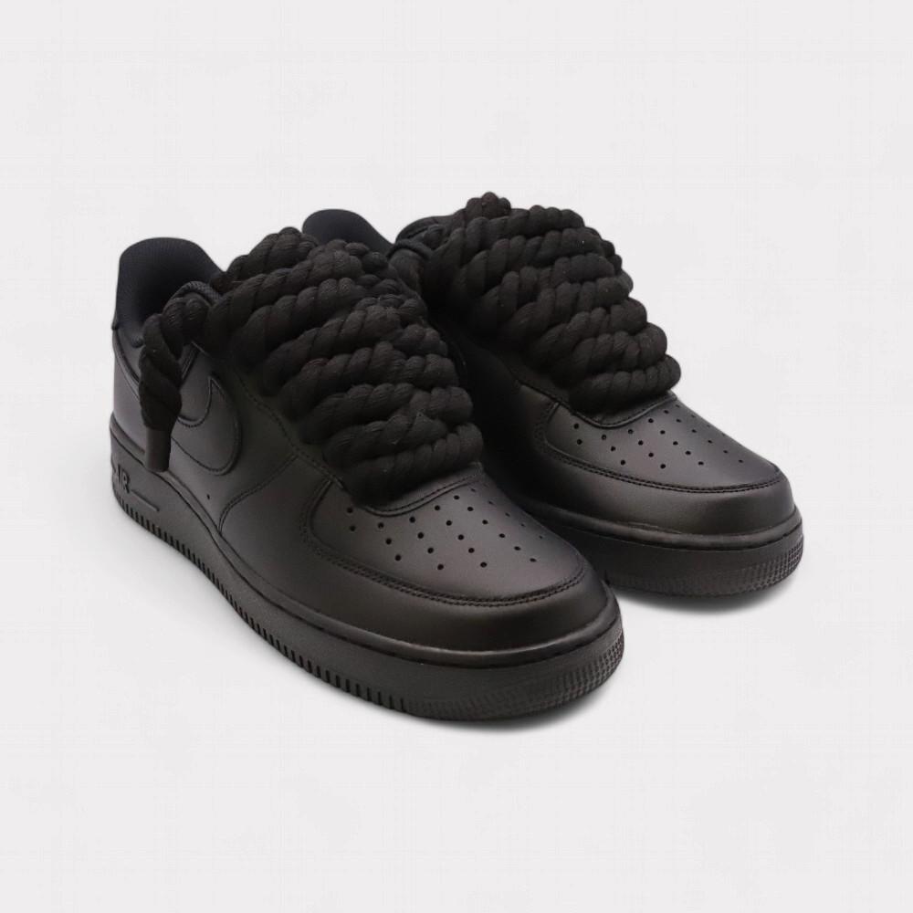 NIKE Air Force 1 Black - Rope Lace Black