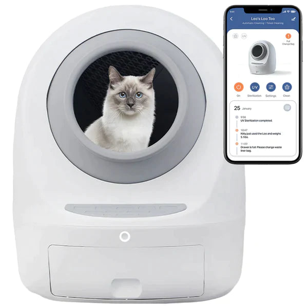 💝Last Day For Clearance⚡$34.97✨BUY 2 SAVE 30%🔥 Leo's Loo To Self Cleaning Cat Litter Box with APP Control Odor Removal Safety Protection for Multiple Cats