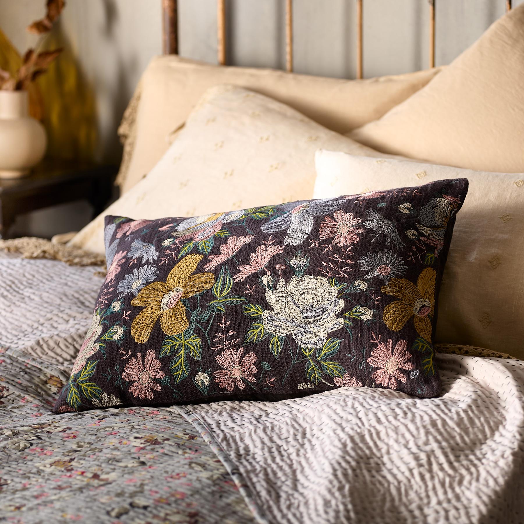 Midnight Blossom Pillow