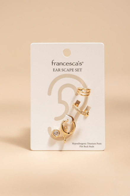 Shirley Crystal Gold Ear Scape Set