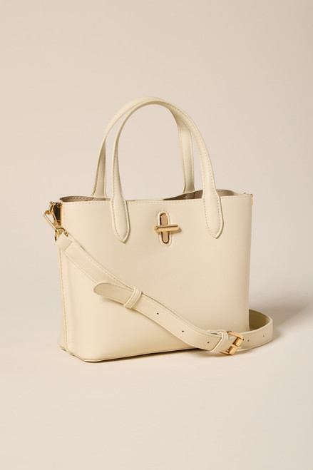 Tina Faux Leather Mini Turnlock Tote