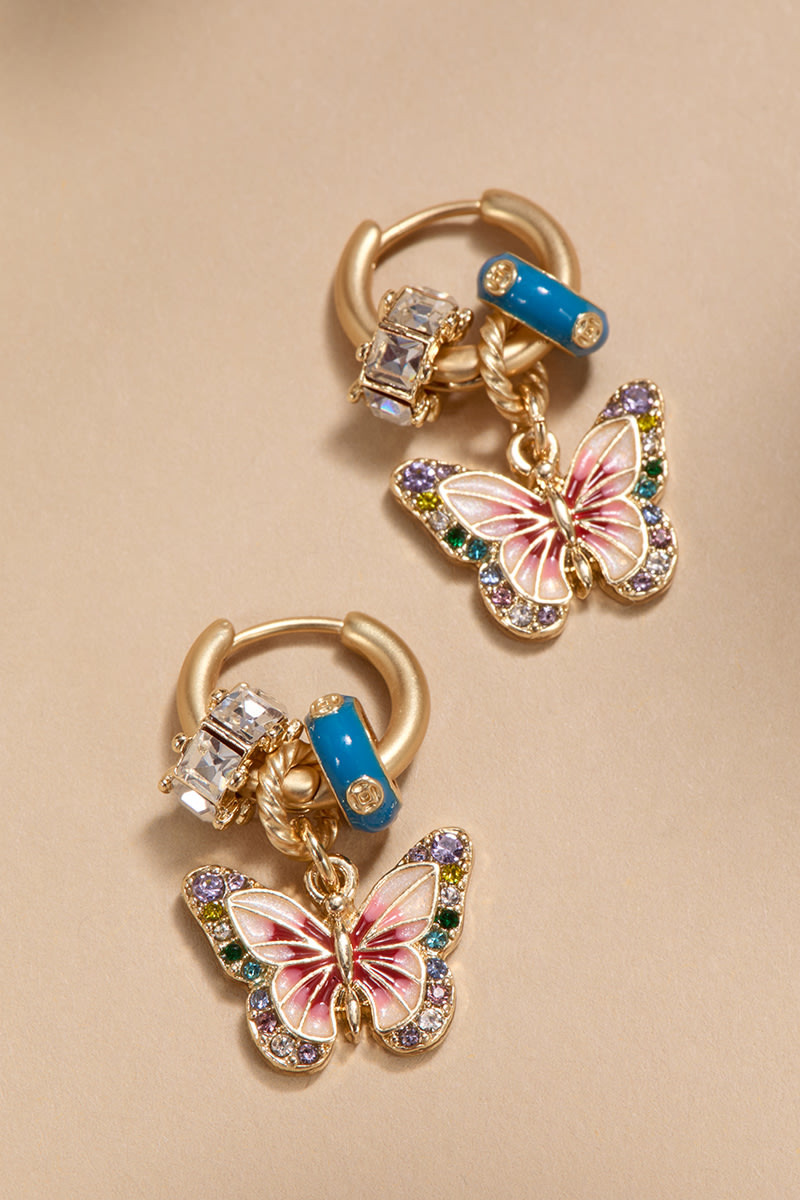Althea Butterfly Charm Drop Earrings