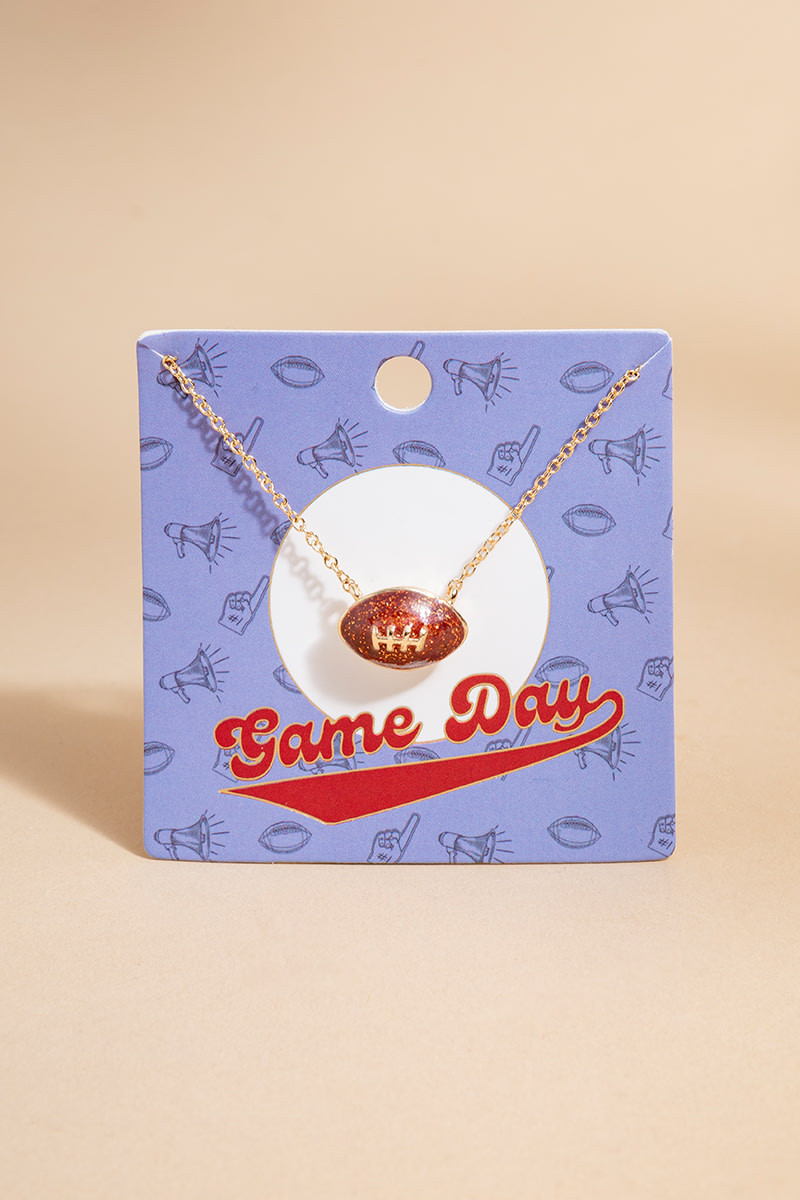 Gameday Football Pendant Necklace