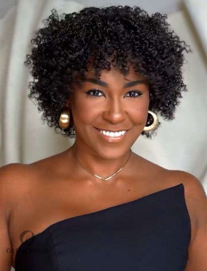Put On & Go Short Ombre Black Brazilian Curly Wig