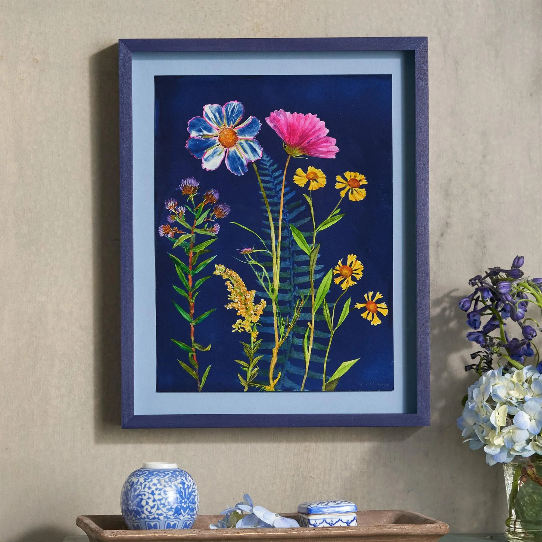 Goldenrod, Cosmos, Helenium Painting