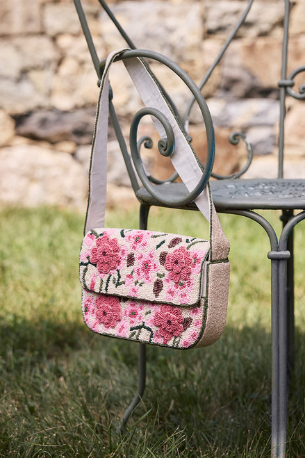 Greta Floral Beaded Shoulder Bag