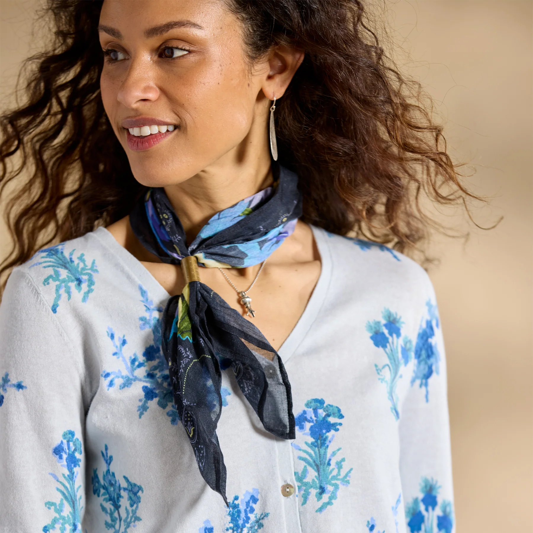 Larkspur Floral Cardigan, Petite