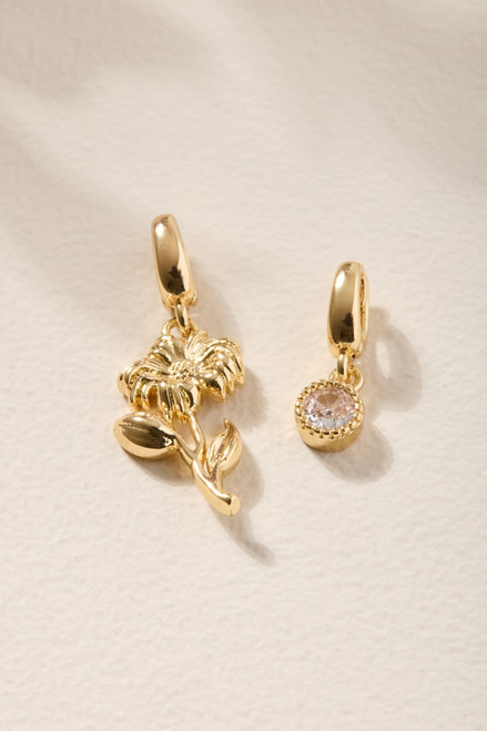 Birth Flower and Birthstone Charm Set