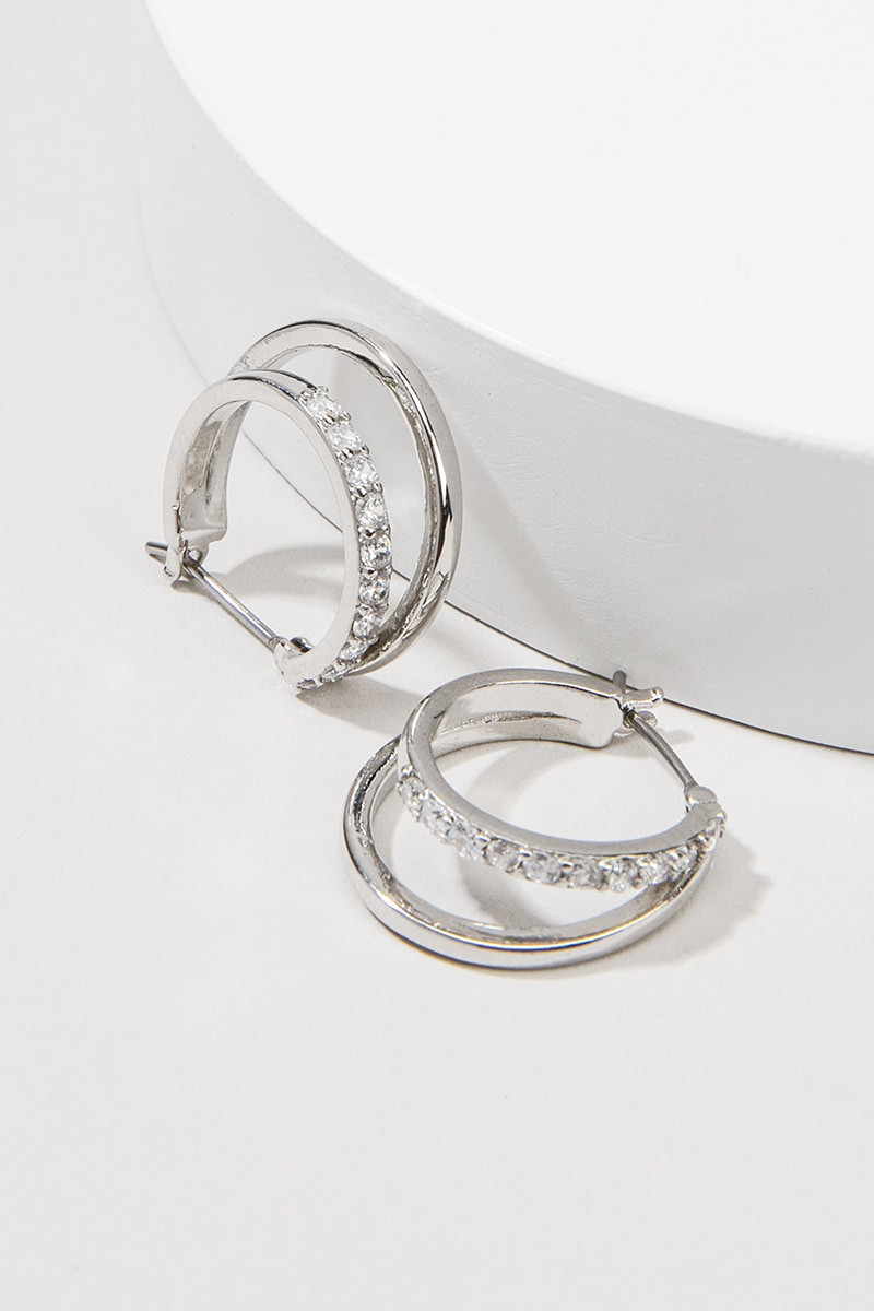 Amerie CZ Metal Double Hoops