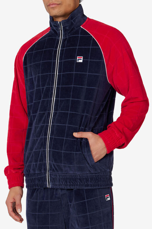 Fila Ivy League Debossed Check Velour Jacket