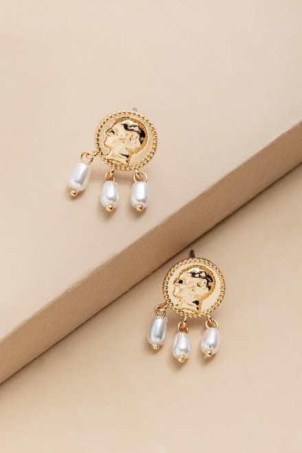 Marina Coin With Pearl Drop Earrings
