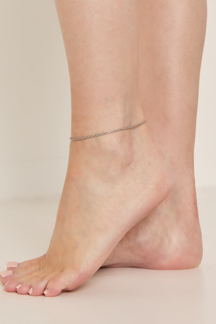 Simone Stainless Steel Twisted Chain Anklet