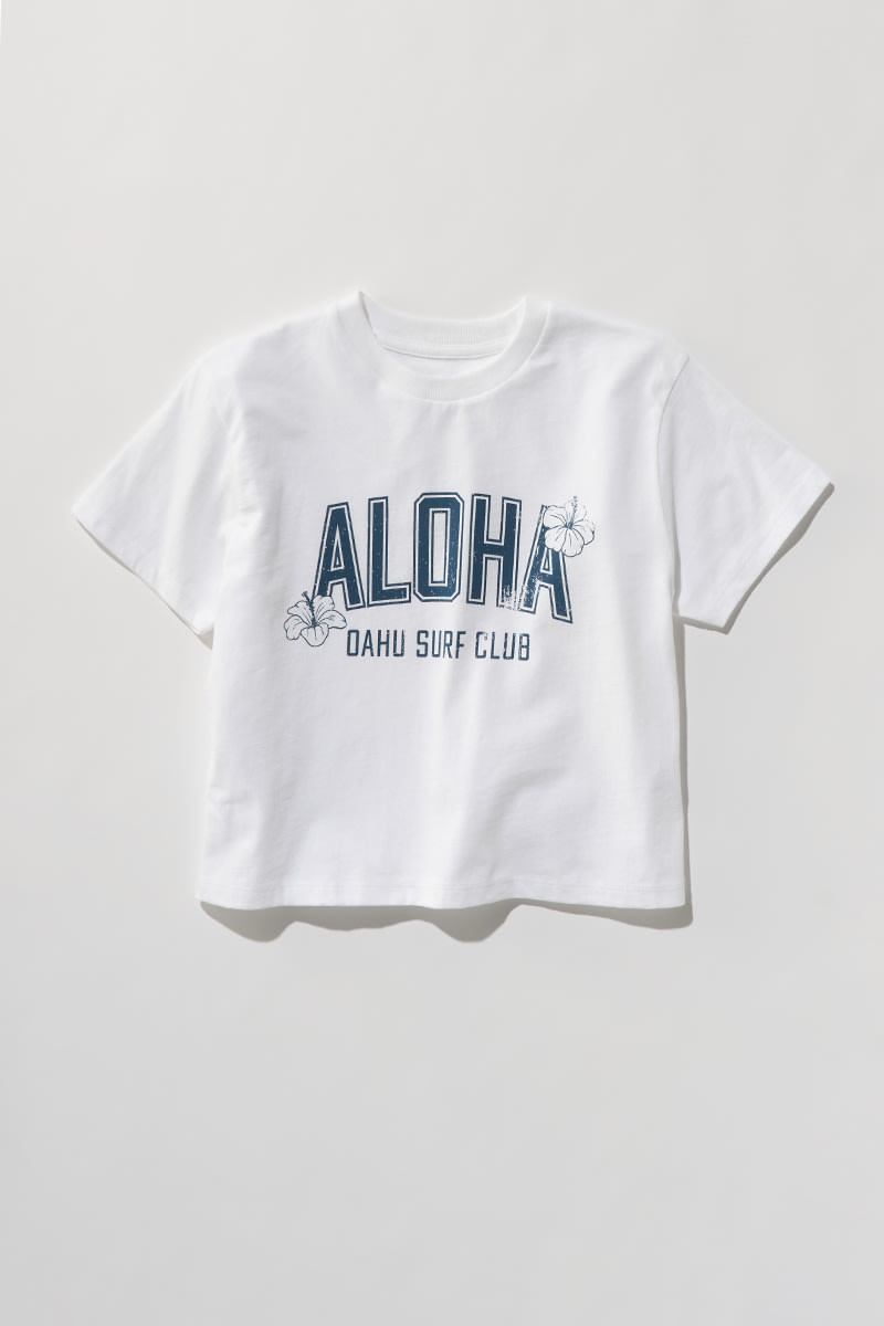 Hello Franki Aloha Crop T-Shirt for girls White