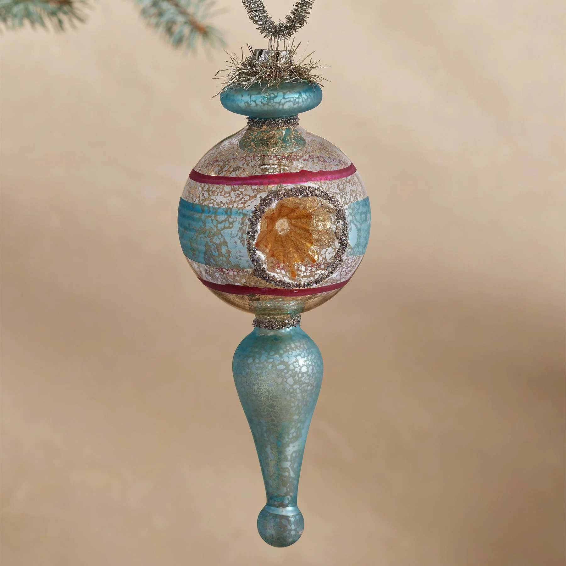 Antiqued Beauty Frosty Ornament