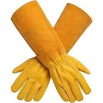 Durable Thick Cowhide Leather Work Garden Gloves