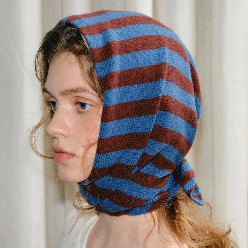 First Snow Striped Knit Scarf