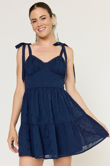 Judy Embroidered Mini Dress