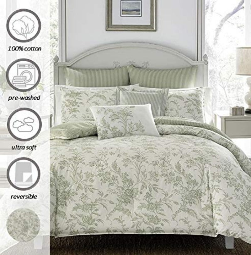 7pc Luxury Ultra Soft Comforter, All Season Premium Bedding Set, Stylish Delicate Design for Home D??cor
