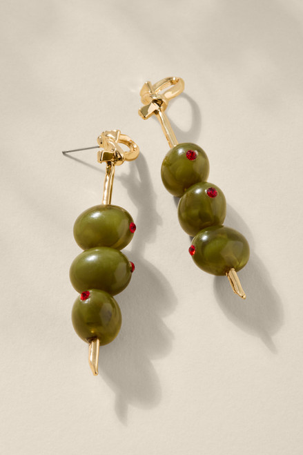 Olives On A Pick Drop Earrings
