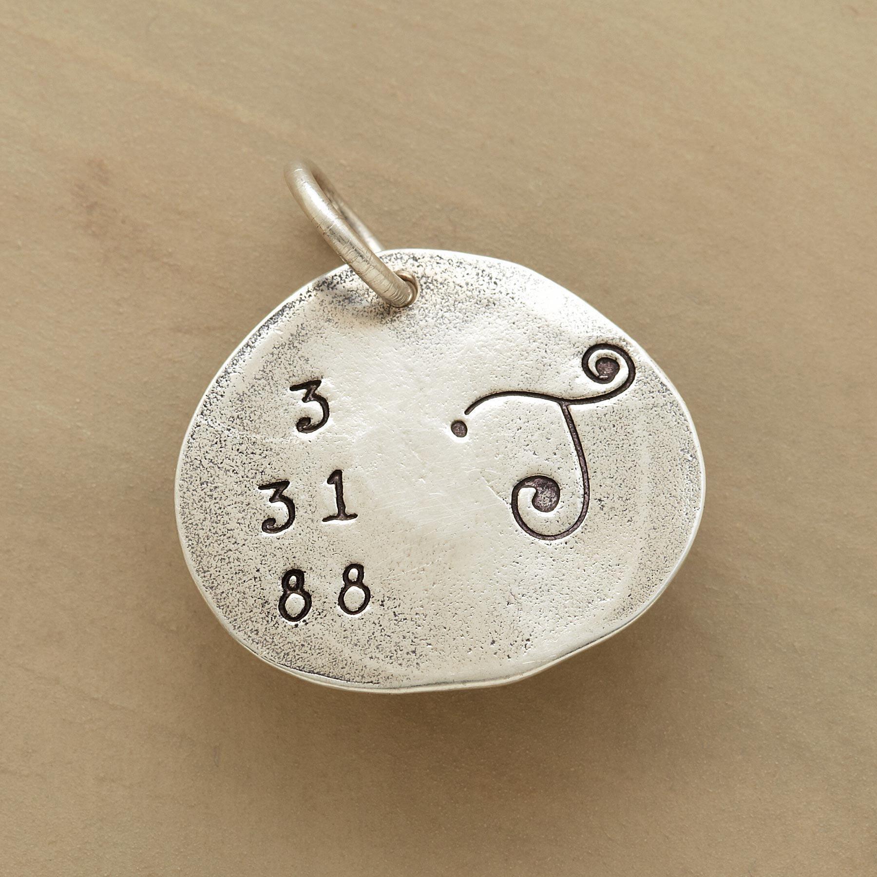 Sterling Silver Date And Initial Charm