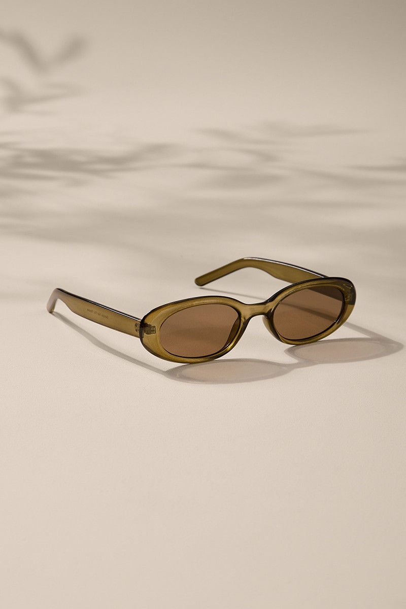 Amelia Olive Oval Sunglasses