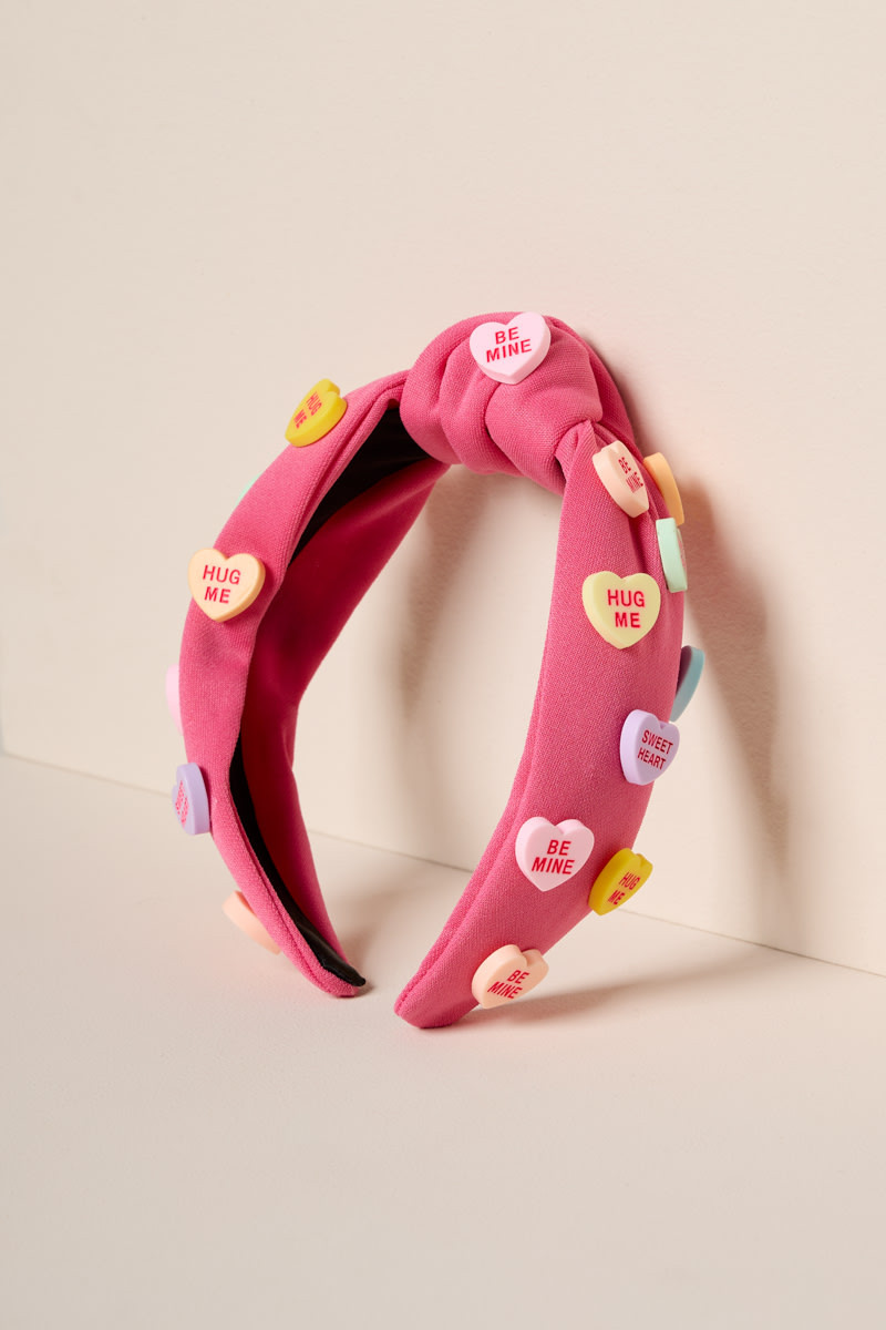 Candy Heart Top Knot Headband