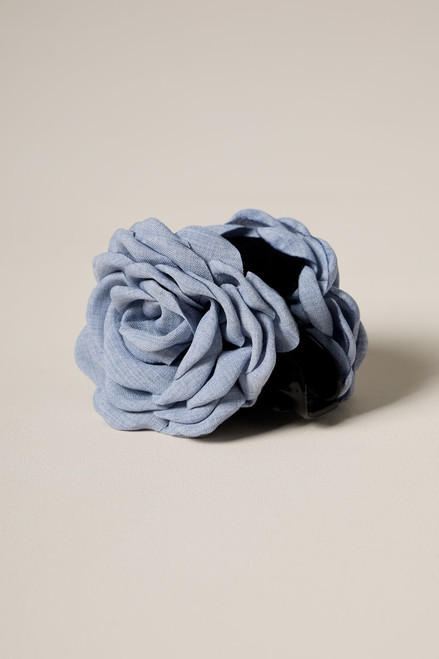 Marcia Denim Rosette Hair Claw