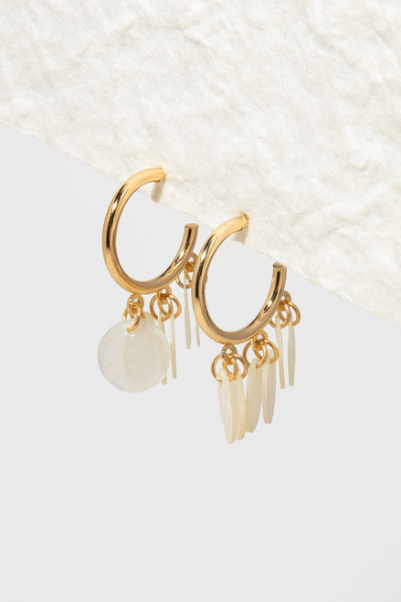 Tarina Shell Charms Hoop Earrings