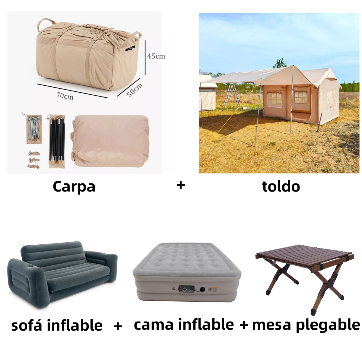 🎉⚡Hot Sale⚡Waterproof Light Weight Oxford Cloth Automatic Inflatable Tent With Camping Equipment