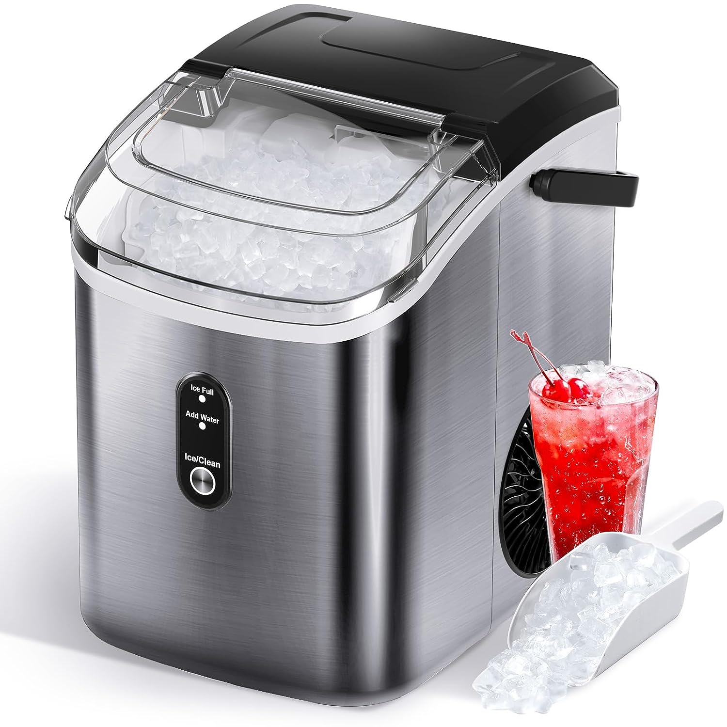 Countertop Ice Maker, Ice Maker Machine 6 Mins 9 Bullet Ice, 26.5lbs/24Hrs, Portable Ice Maker Machine with Self-Cleaning, Ice Scoop, and Basket, Compact Ice Maker for Home/Kitchen/Office/Party/RV