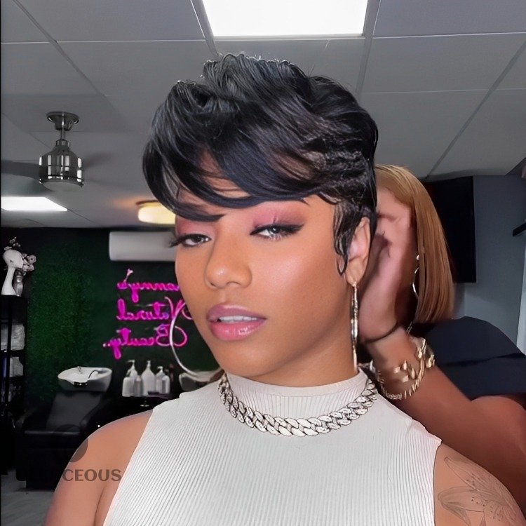 🔥Glueless Natural Short Hair Pixie Cut Wig