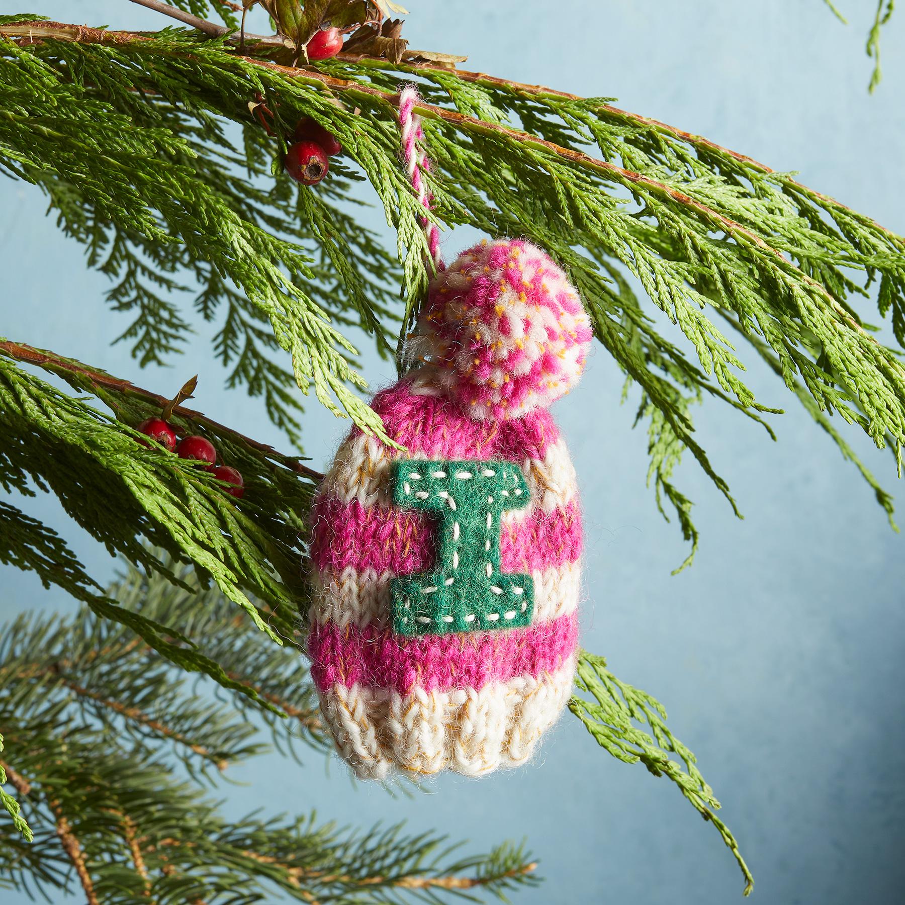 Pom Pom Letter Hat Ornament