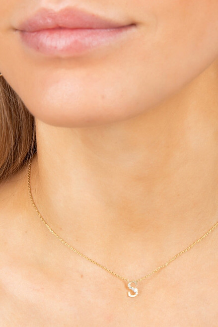 Crystal Cluster Initial Necklace