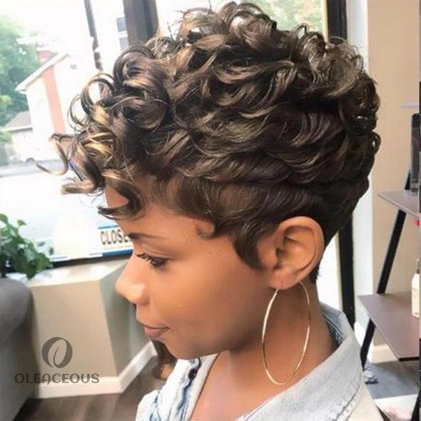 -Gorgeous Short Curly Tapered African American Wig