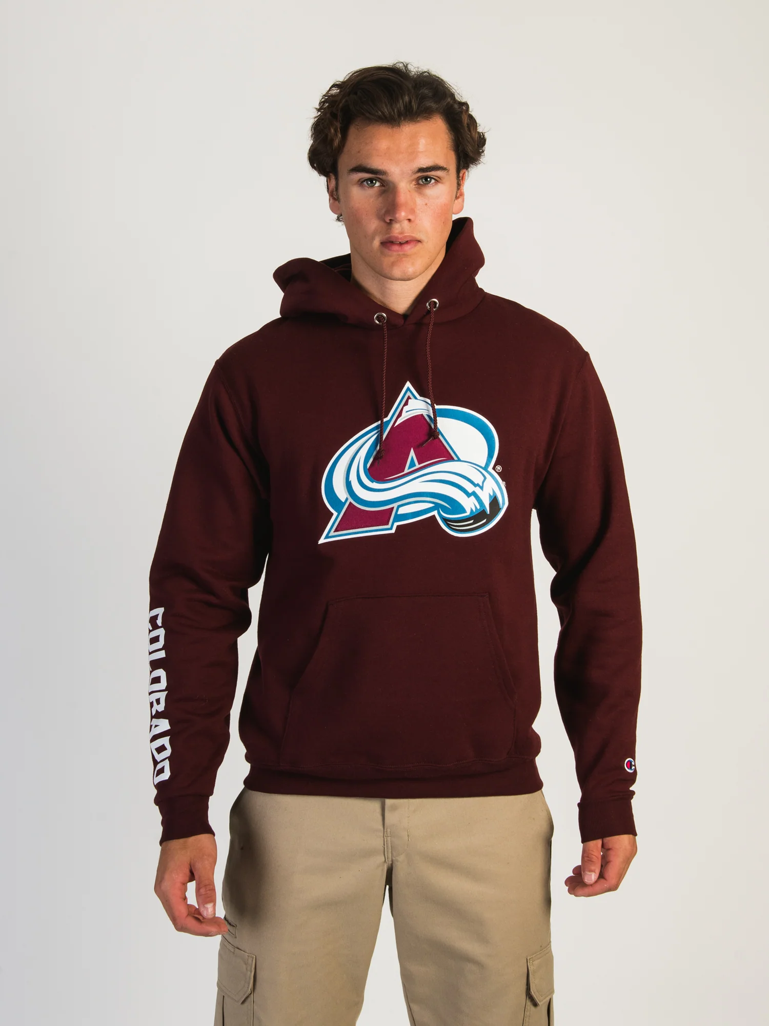 Final inventoryCHAMPION NHL COLORADO AVALANCHE CENTER ICE PULL OVER HOODIE