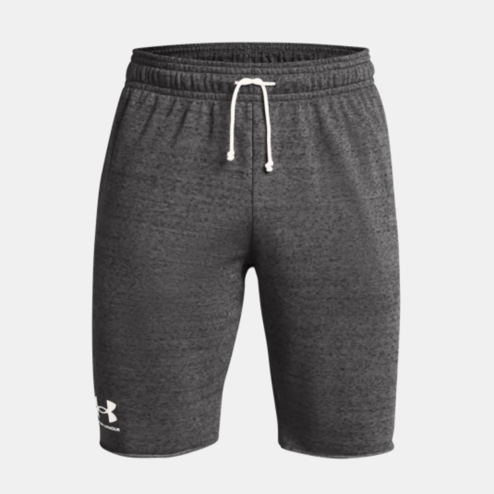 Men's Under Armour Rival Terry Shorts (Castlerock Light Heather/Onyx White)