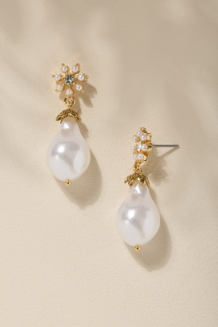 Nicky Organic Pearl Drop Earrings