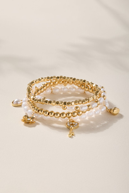 Hailey Pearl Stretch Bracelet Set