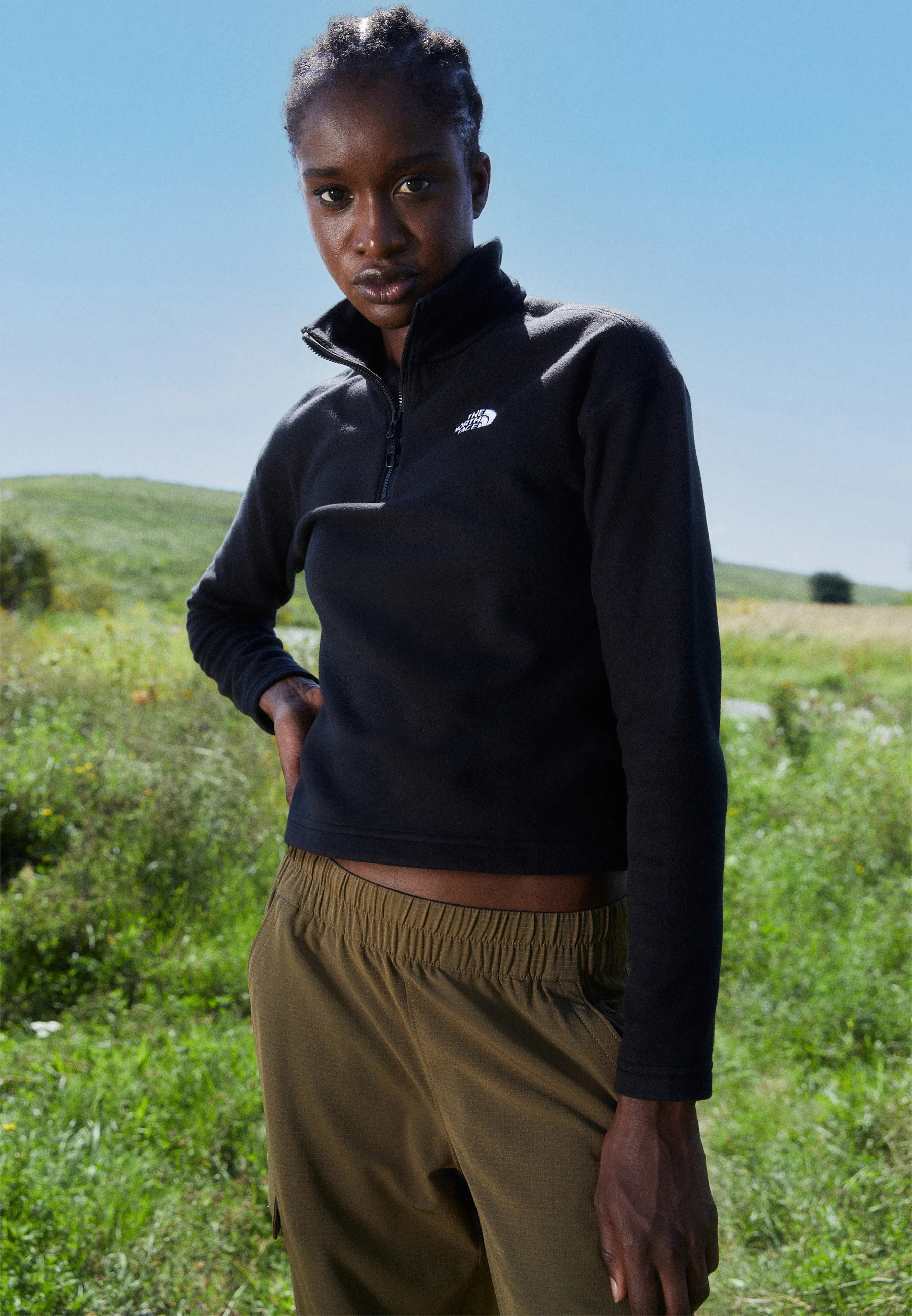 GLACIER CROPPED ¼ ZIP - Felpa in pile