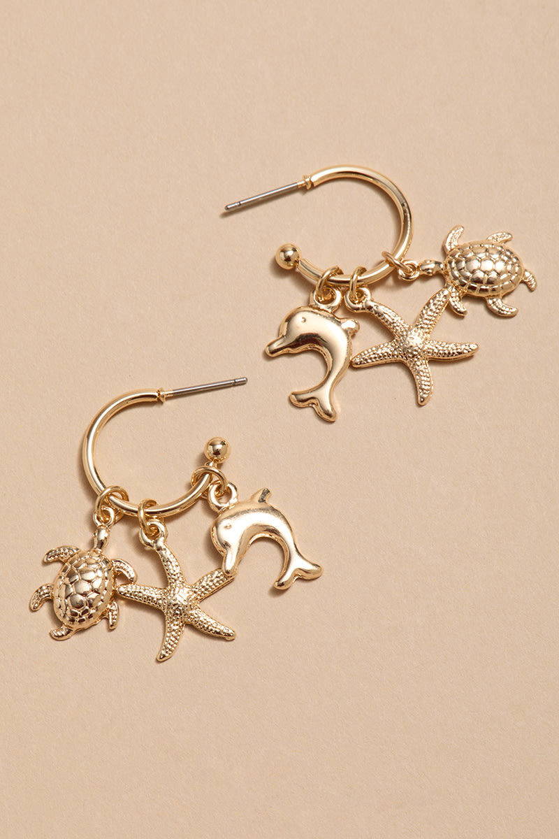 Ophelia Sea Life Hoop Earrings