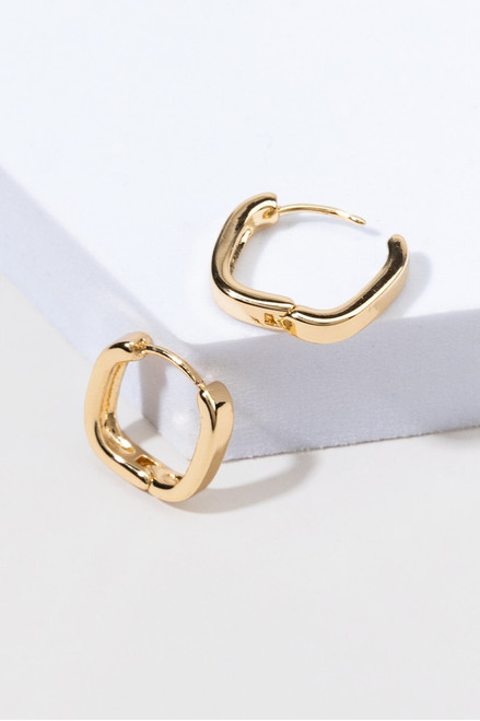 Lucia Rounded Square Huggie Hoops