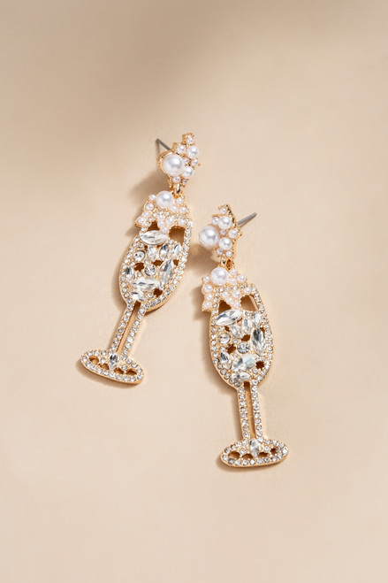 Wynona Champagne Glass Earrings