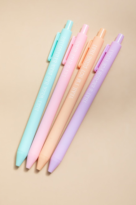 Text Print Colorful Pen Set