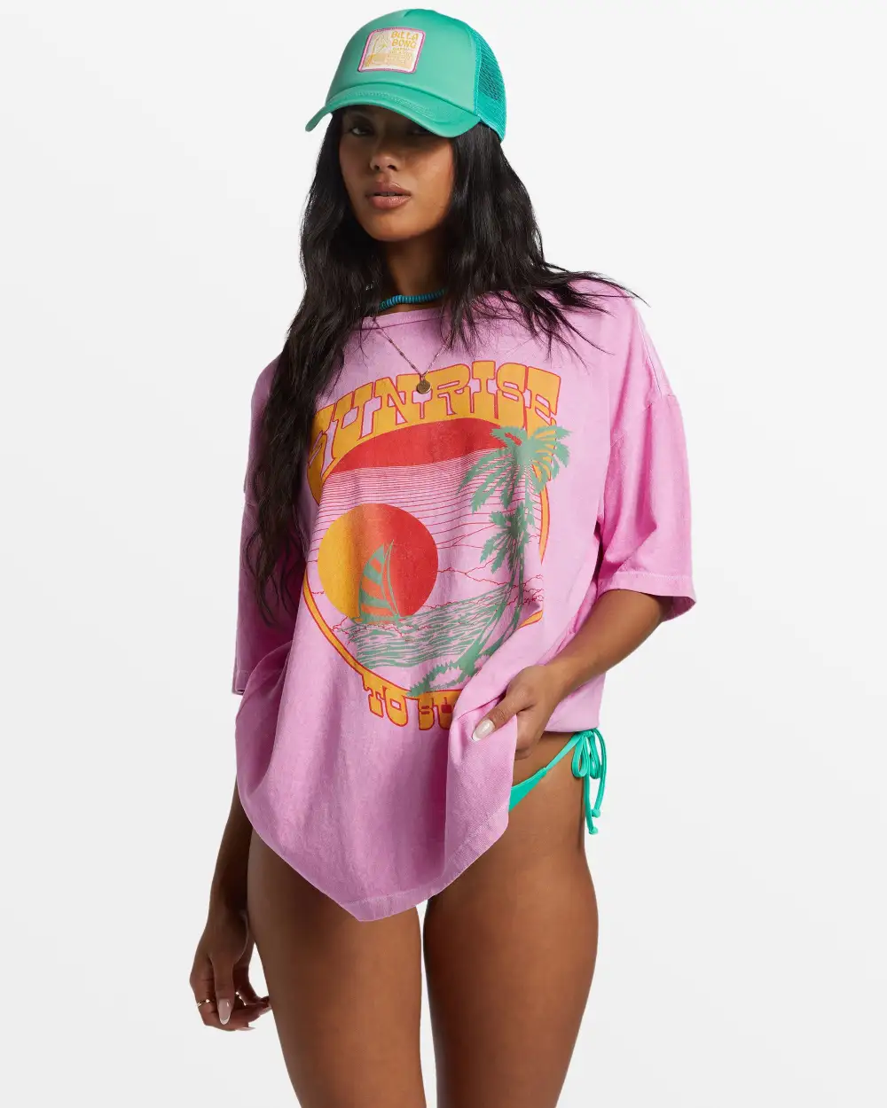 Final inventorySunrise To Sunset Oversized T-Shirt - Paradise Pink