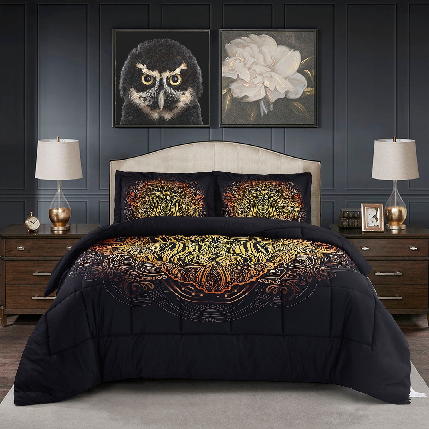 3D Reactive Print Owl All Season Comforter Set Twin -S7