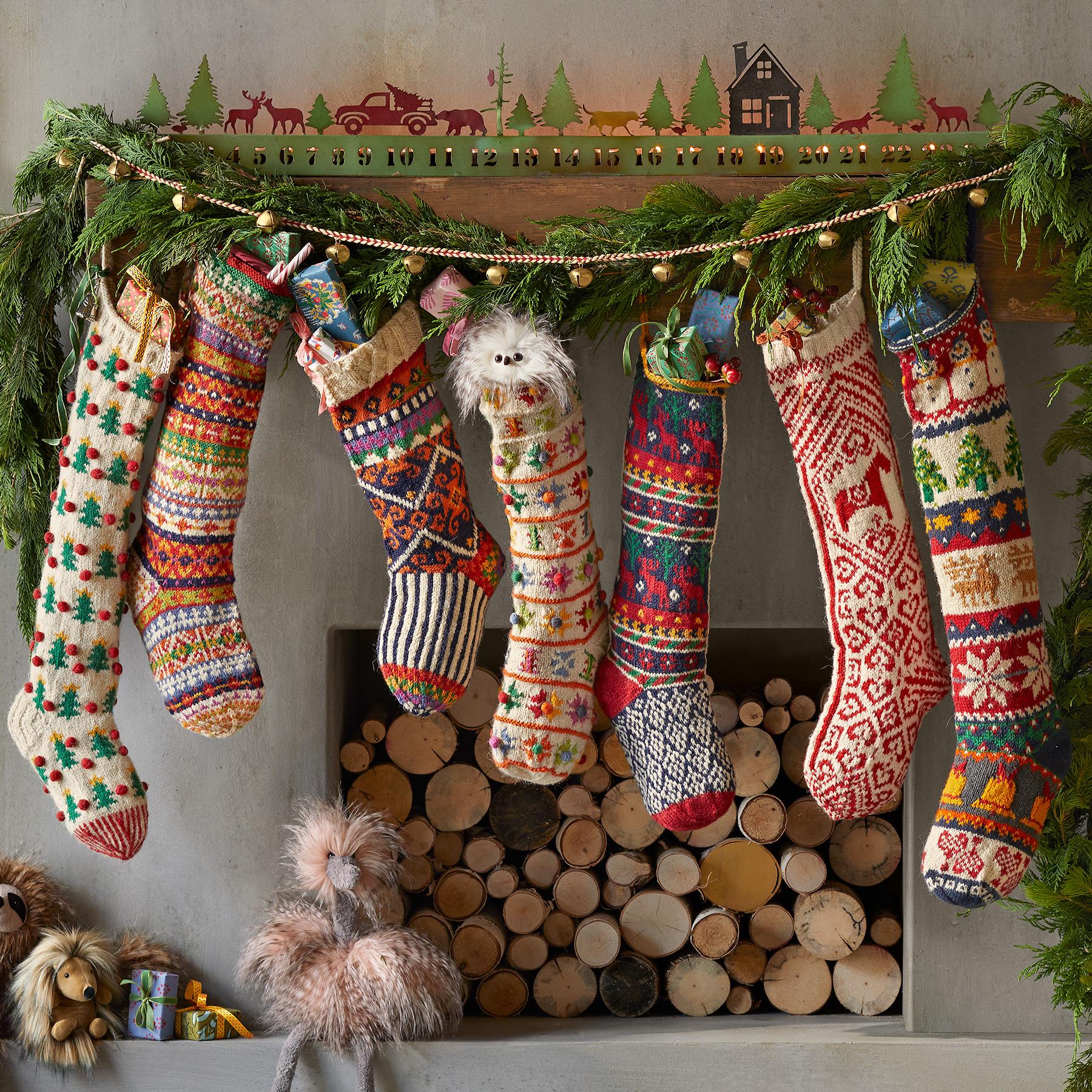 Heirloom Pompom Trees Stocking