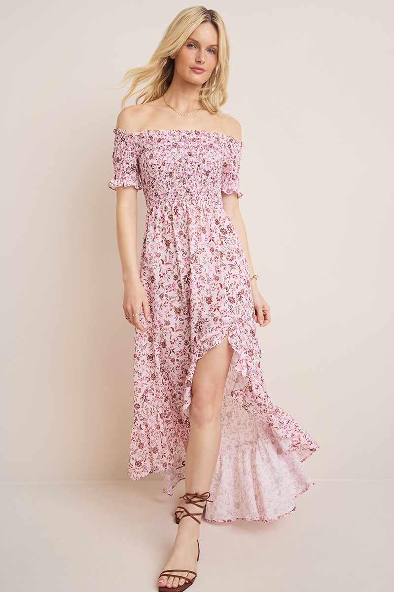 Perdita Off Shoulder Floral Maxi Dress