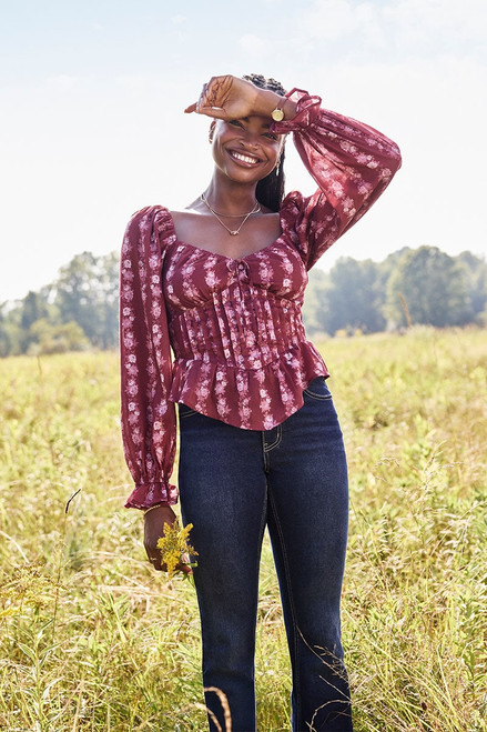 Simone Floral Corset Blouse