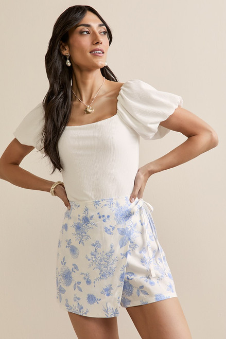 Rose Postcard Print Skort