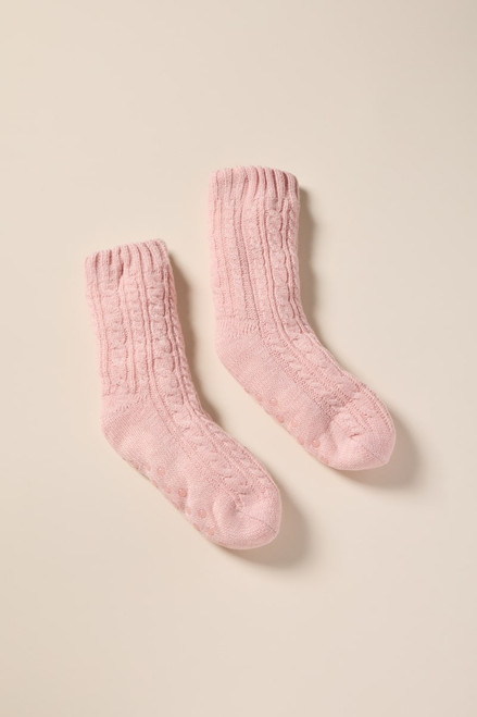Carrie Cable Knit Slipper Socks